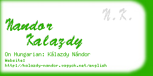 nandor kalazdy business card