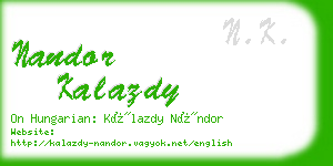 nandor kalazdy business card
